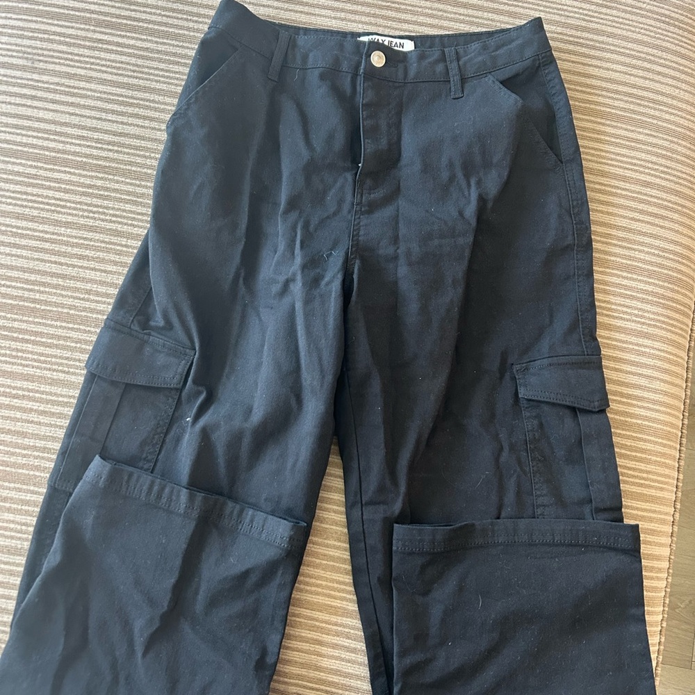 Black stretch camo pants
